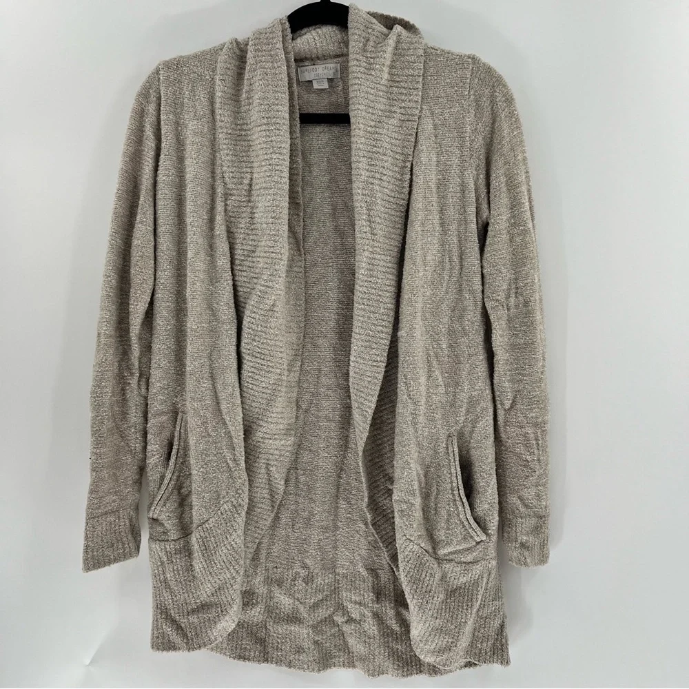 Barefoot Dreams CozyChic Lite Circle Cardigan XS/S Taupe Soft Open Front